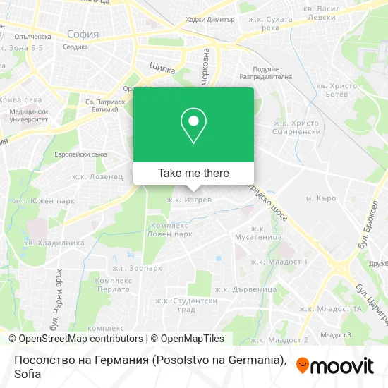 Карта Посолство на Германия (Posolstvo na Germania)