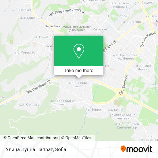 Карта Улица Лунна Папрат