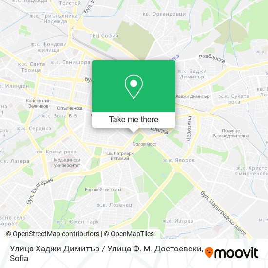 Улица Хаджи Димитър / Улица Ф. М. Достоевски map