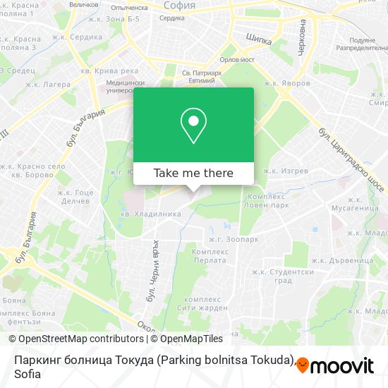 Карта Паркинг болница Токуда (Parking bolnitsa Tokuda)