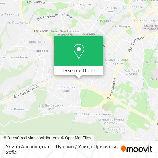 Улица Александър С. Пушкин / Улица Преки път map