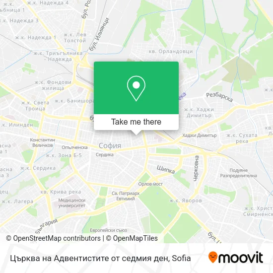 Карта Църква на Адвентистите от седмия ден