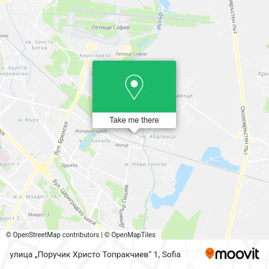 Карта улица „Поручик Христо Топракчиев“ 1