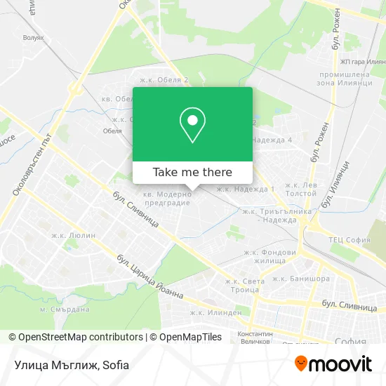 Карта Улица Мъглиж
