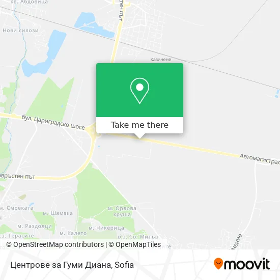Карта Центрове за Гуми Диана
