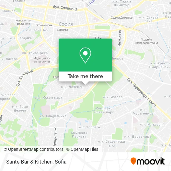 Карта Sante Bar & Kitchen