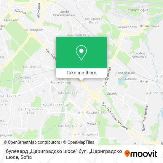 Карта булевард „Цариградско шосе“ бул. „Цариградско шосе