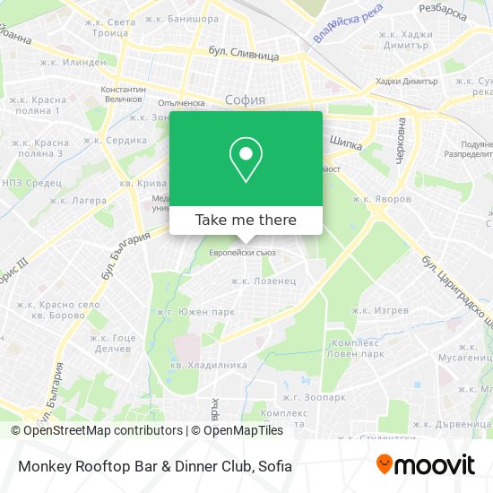 Карта Monkey Rooftop Bar & Dinner Club