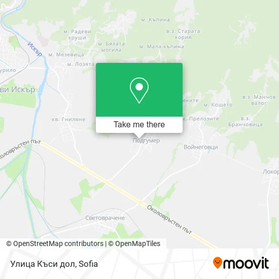 Карта Улица Къси дол