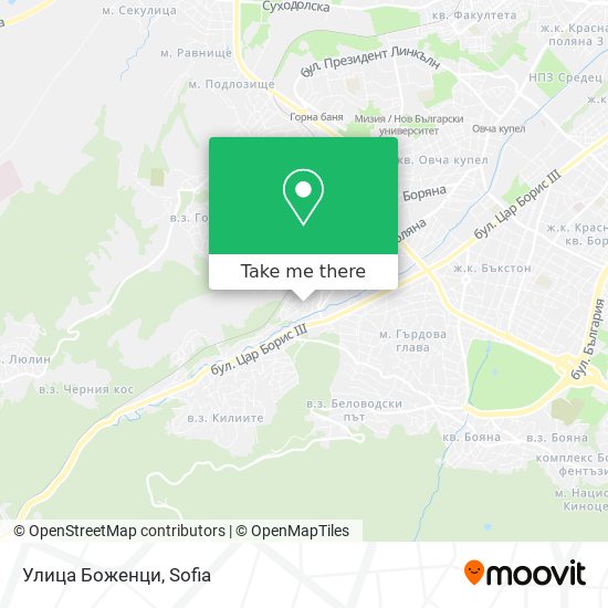 Улица Боженци map
