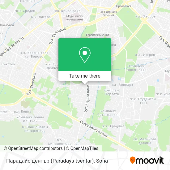 Карта Парадайс център (Paradays tsentar)