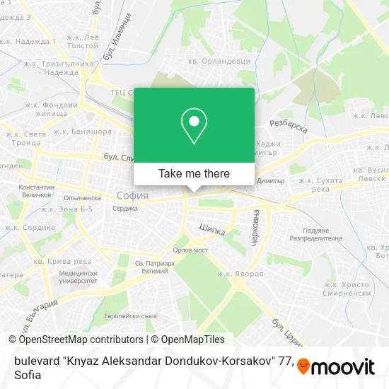 Карта bulevard "Knyaz Aleksandar Dondukov-Korsakov" 77