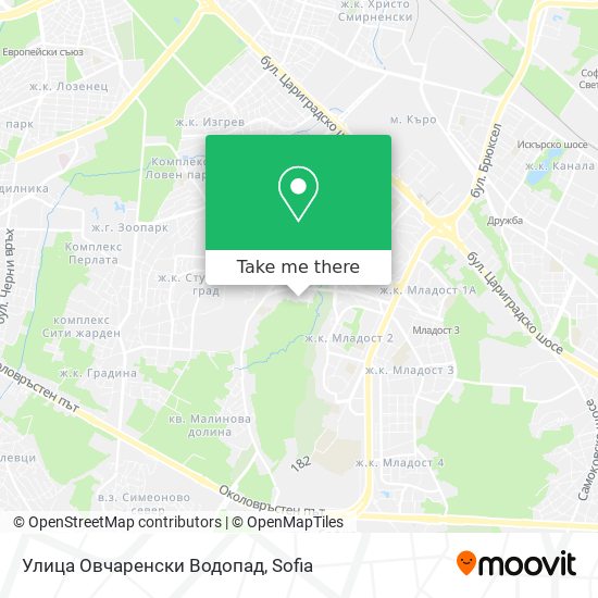 Улица Овчаренски Водопад map