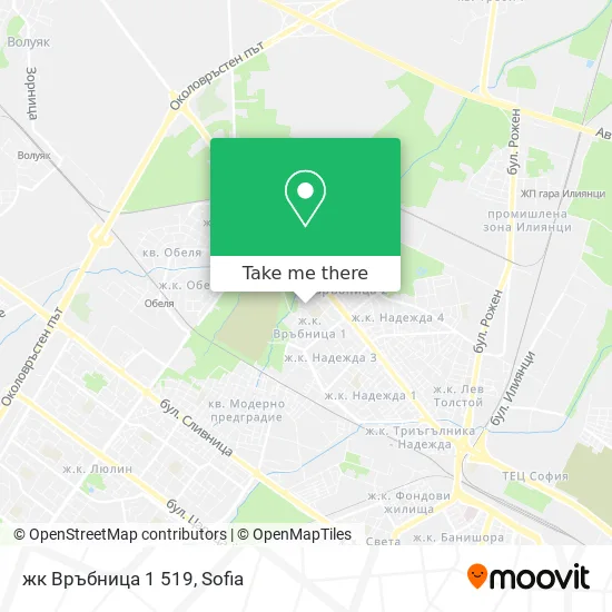 Карта жк Връбница 1 519