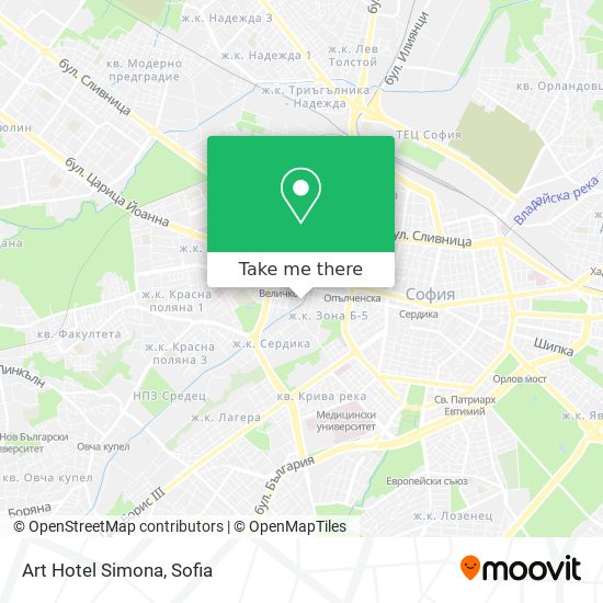 Art Hotel Simona map