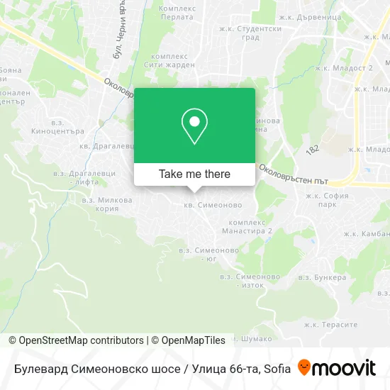 Карта Булевард Симеоновско шосе / Улица 66-та
