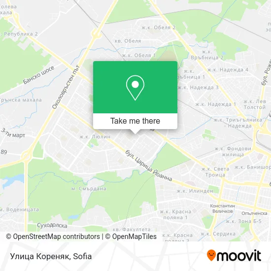 Карта Улица Кореняк