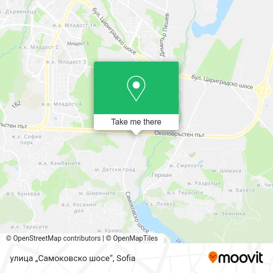 Карта улица „Самоковско шосе“