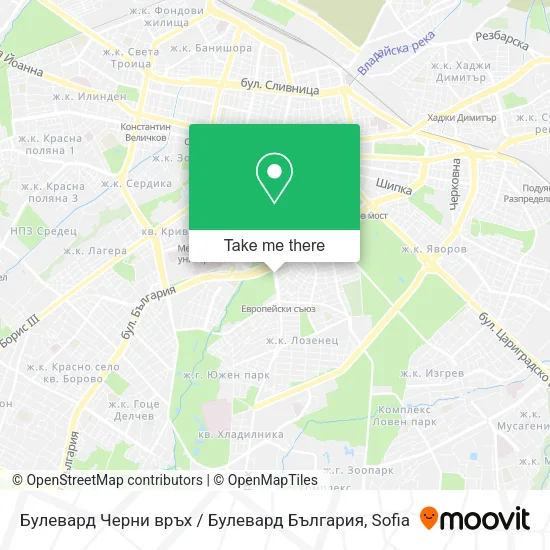 Карта Булевард Черни връх / Булевард България