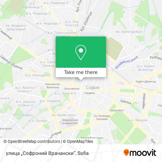 Карта улица „Софроний Врачански“