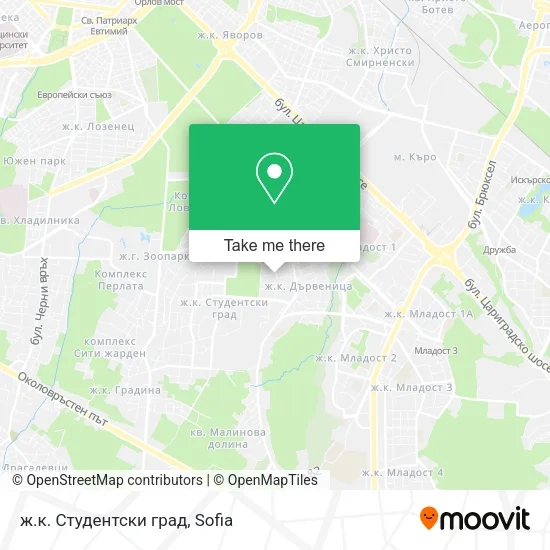 Карта ж.к. Студентски град
