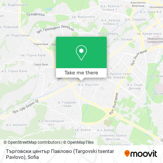 Карта Търговски център Павлово (Targovski tsentar Pavlovo)