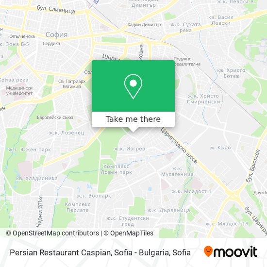 Persian Restaurant Caspian, Sofia - Bulgaria map