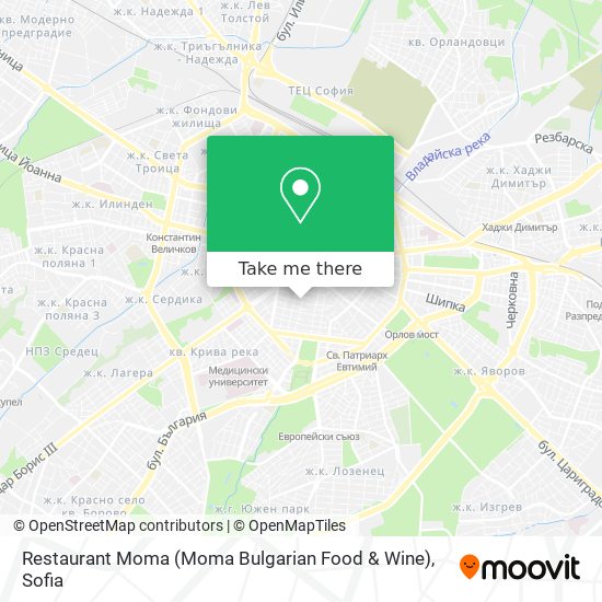 Карта Restaurant Moma (Moma Bulgarian Food & Wine)