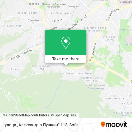 Карта улица „Александър Пушкин“ 118