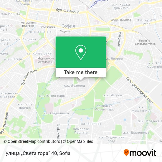 Карта улица „Света гора“ 40
