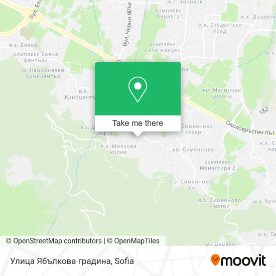 Карта Улица Ябълкова градина