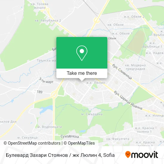 Карта Булевард Захари Стоянов / жк Люлин 4