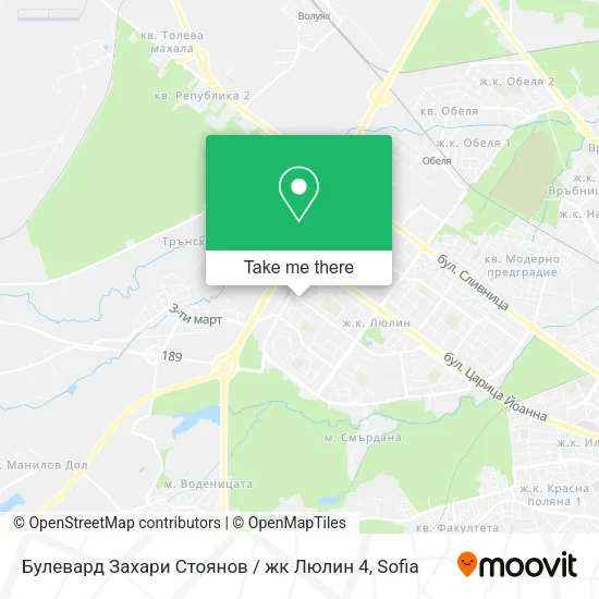 Карта Булевард Захари Стоянов / жк Люлин 4