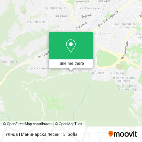 Карта Улица Планинарска песен 13
