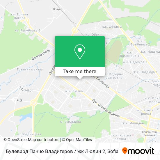 Булевард Панчо Владигеров / жк Люлин 2 map