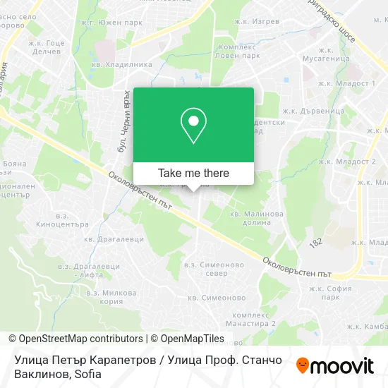 Карта Улица Петър Карапетров / Улица Проф. Станчо Ваклинов