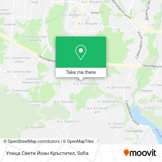 Карта Улица Свети Йоан Кръстител