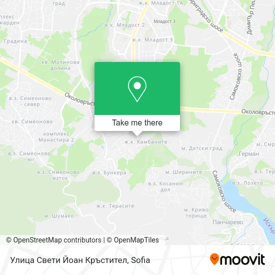 Карта Улица Свети Йоан Кръстител