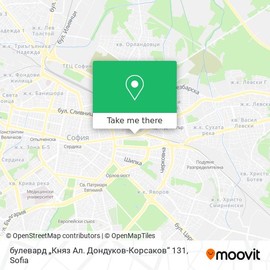 булевард „Княз Ал. Дондуков-Корсаков“ 131 map