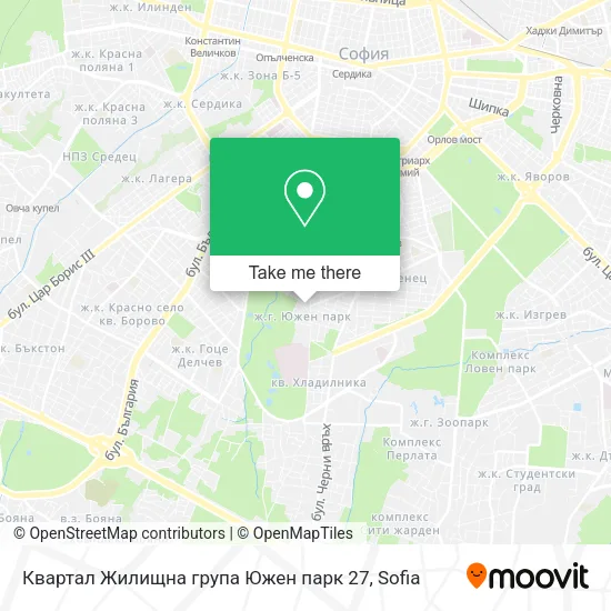 Карта Квартал Жилищна група Южен парк 27