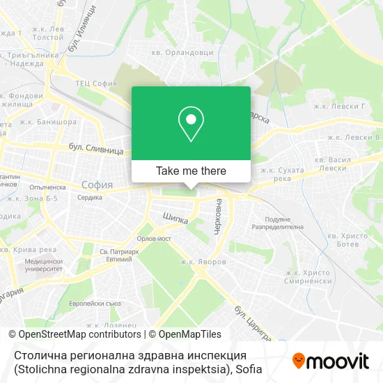 Карта Столична регионална здравна инспекция (Stolichna regionalna zdravna inspektsia)