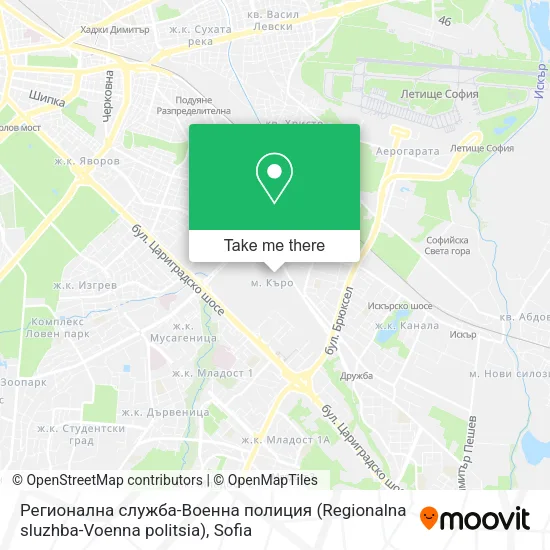 Карта Регионална служба-Военна полиция (Regionalna sluzhba-Voenna politsia)