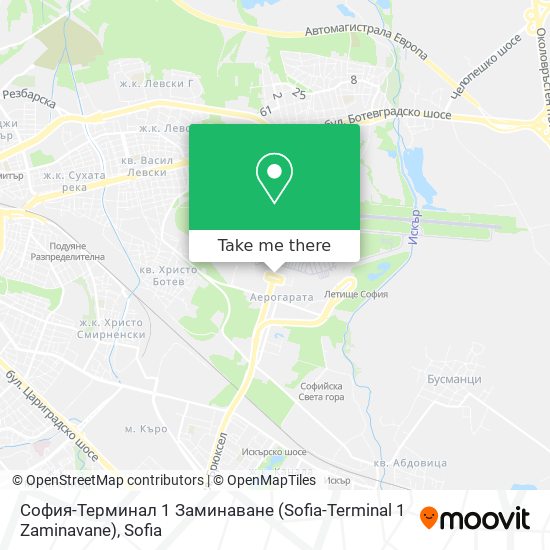 Карта София-Терминал 1 Заминаване (Sofia-Terminal 1 Zaminavane)