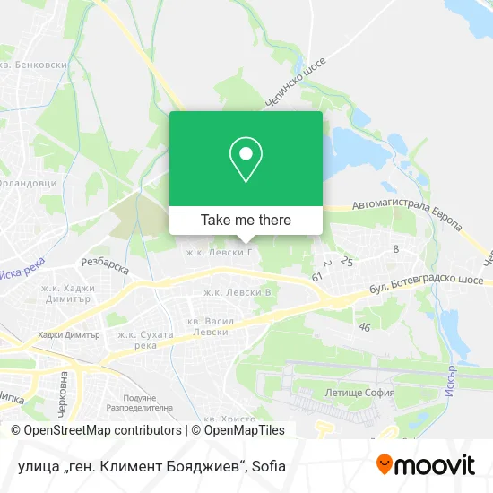 Карта улица „ген. Климент Бояджиев“