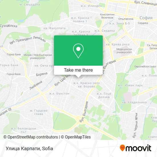Карта Улица Карпати