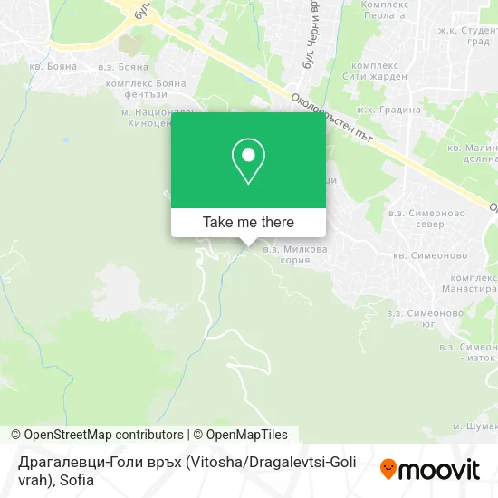 Карта Драгалевци-Голи връх (Vitosha / Dragalevtsi-Goli vrah)