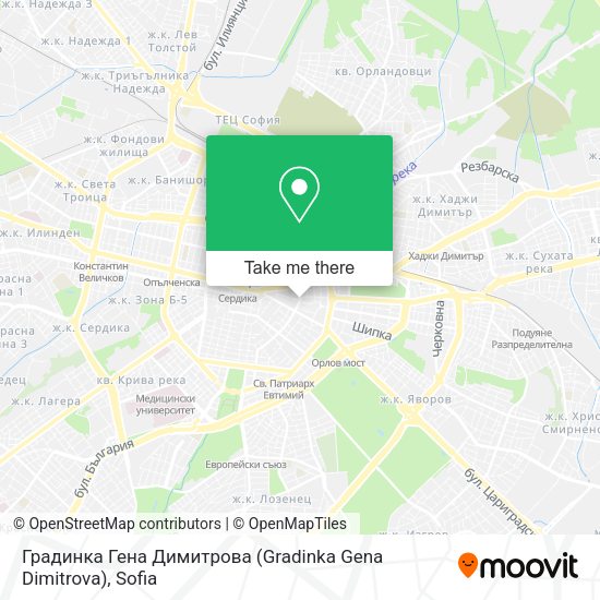 Карта Градинка Гена Димитрова (Gradinka Gena Dimitrova)