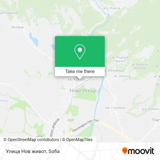 Карта Улица Нов живот