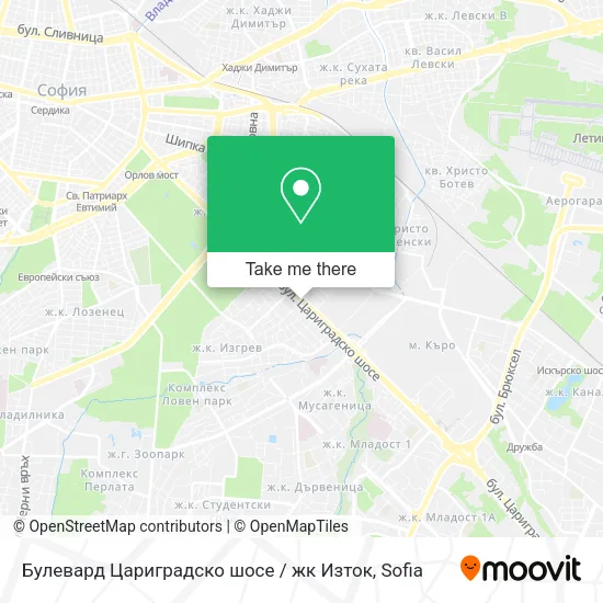 Карта Булевард Цариградско шосе / жк Изток