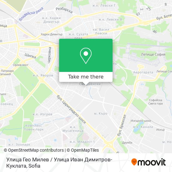 Карта Улица Гео Милев / Улица Иван Димитров-Куклата